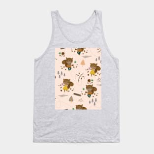 Mr and Mrs Squirrel Apricot Background Tank Top